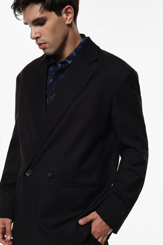 Blazer a doppiopetto tinta unita