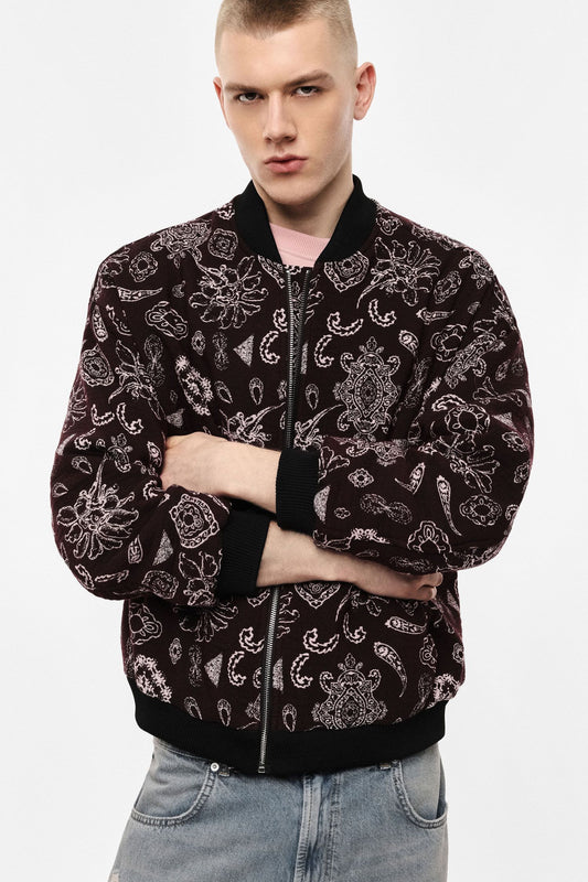 Bomber con stampa paisley