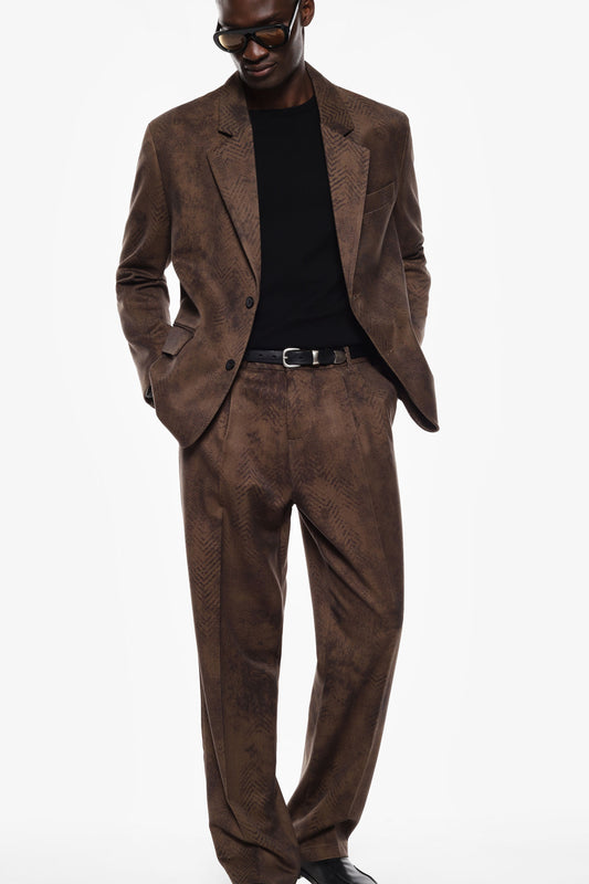 Pantaloni regular fit con stampa astratta