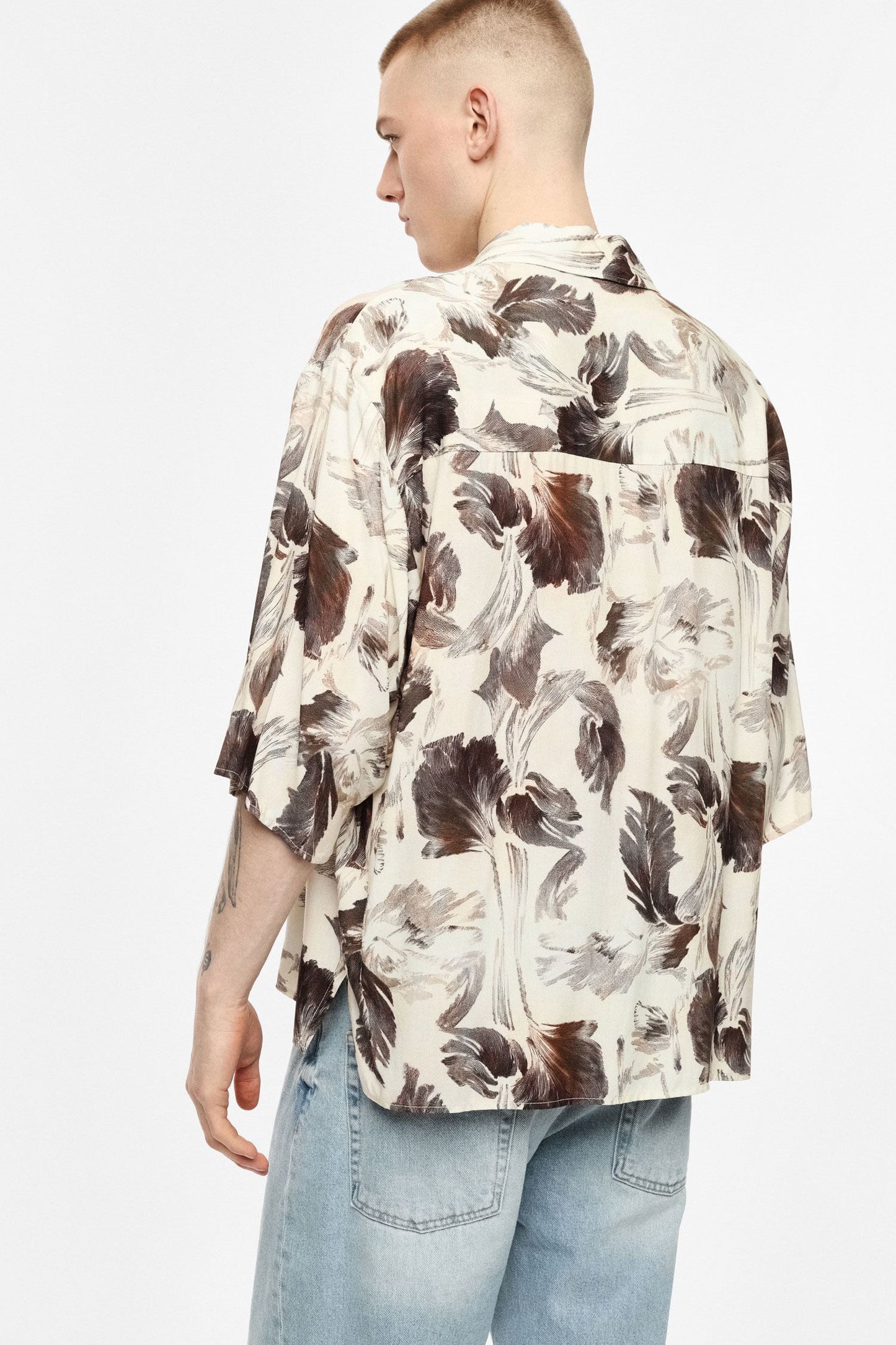 Camicia ampia fantasia botanica