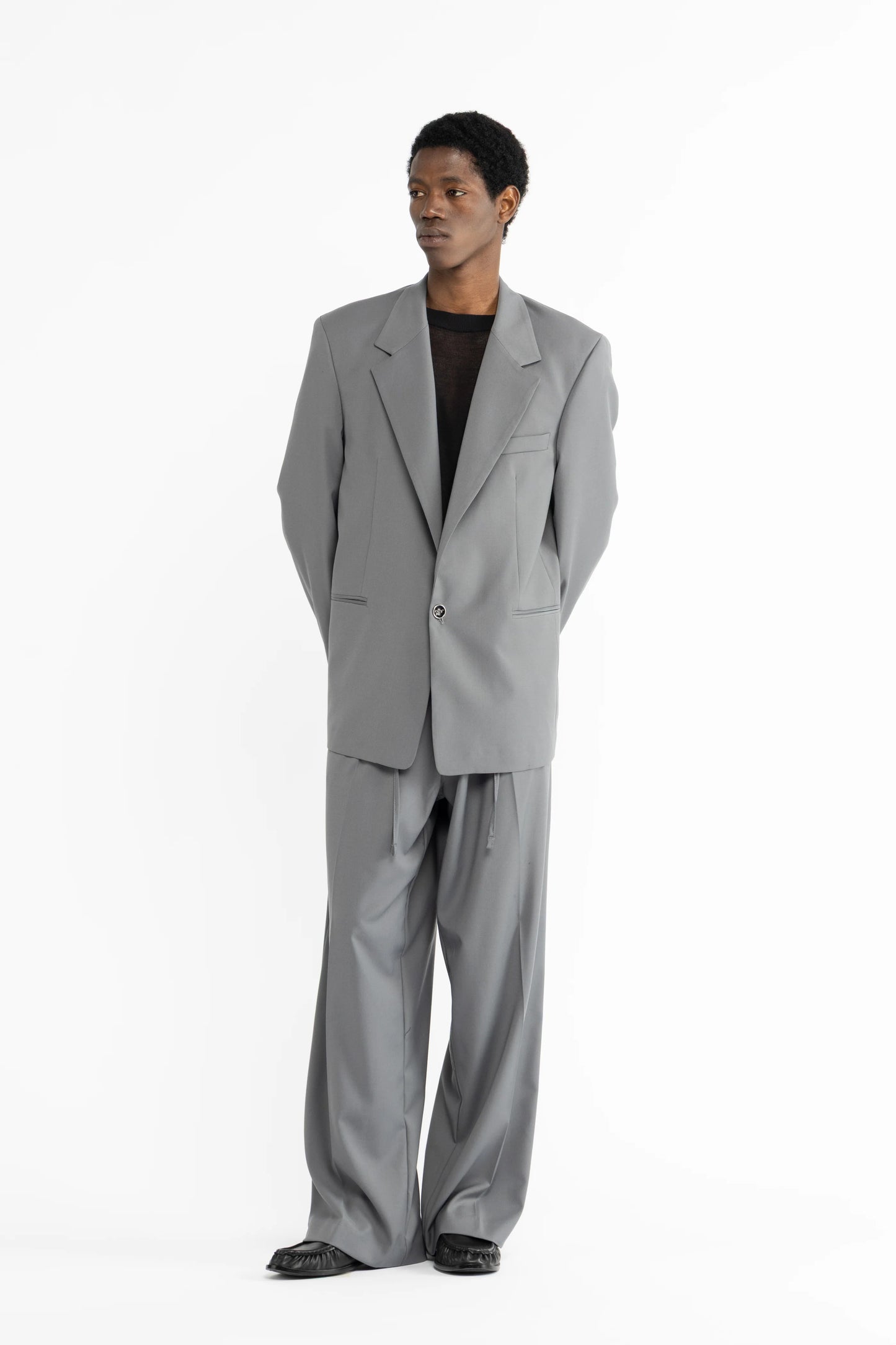 Pantalone con coulisse fondo molto ampio - Grigio