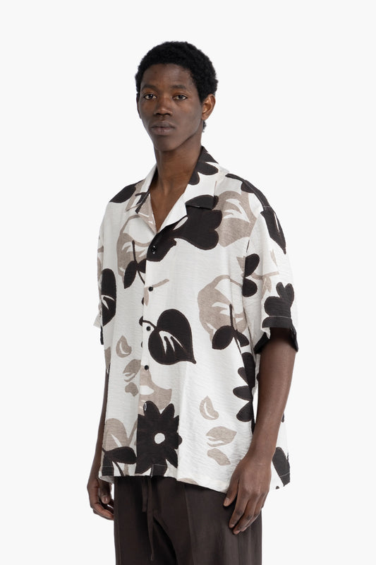 Camicia collo aperto con stampa