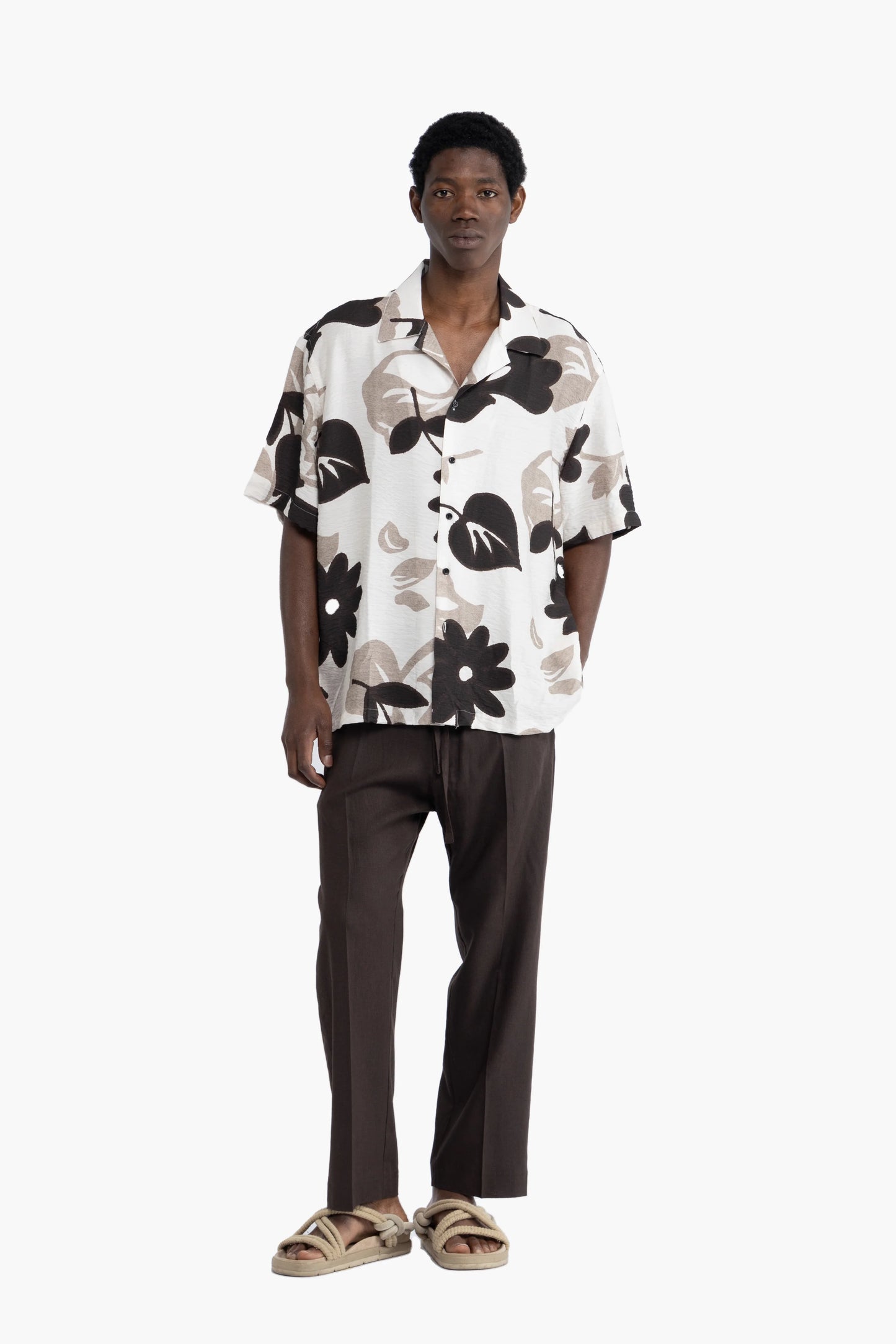Camicia collo aperto con stampa