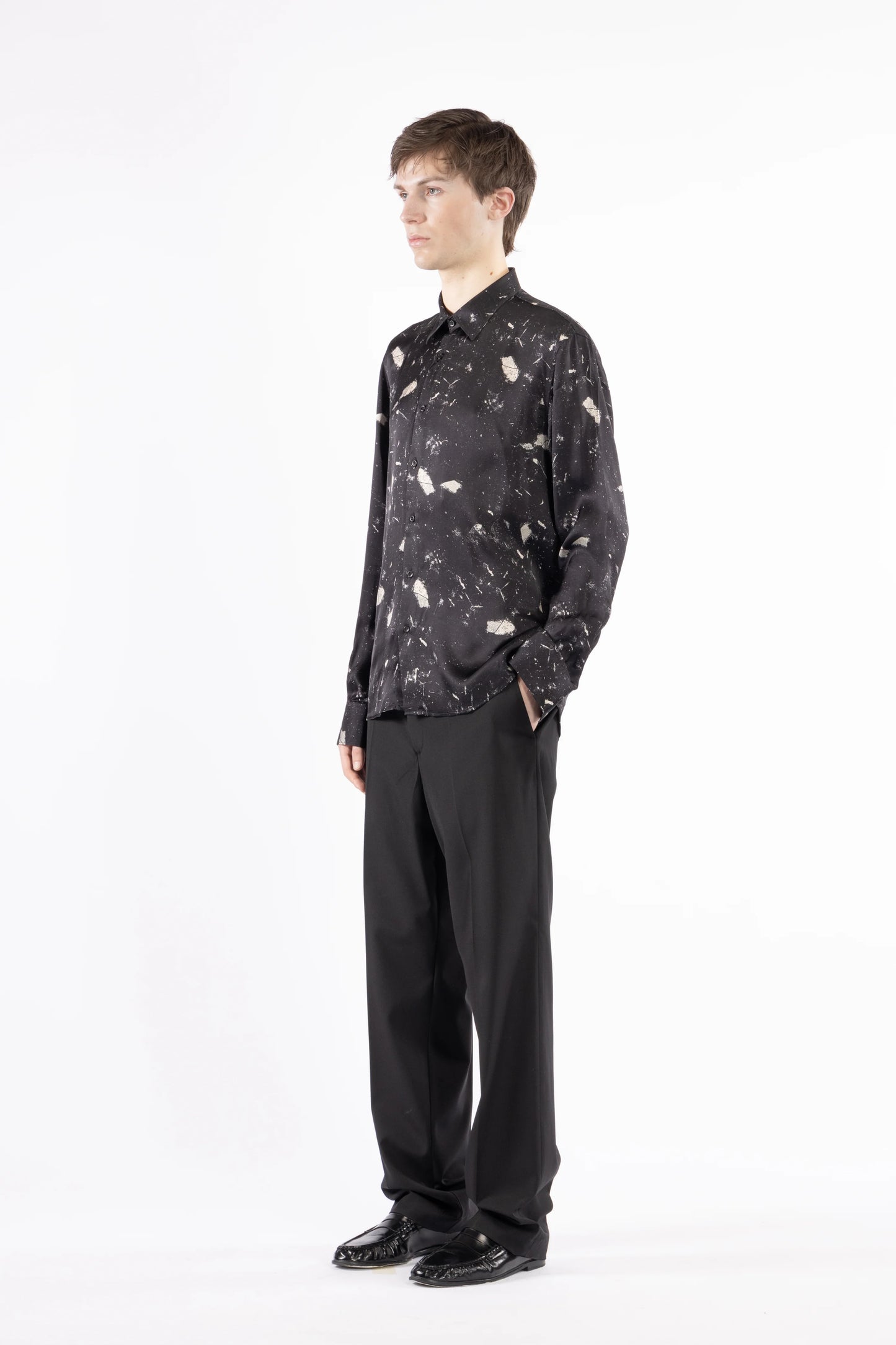 Camicia fluida in viscosa con stampa