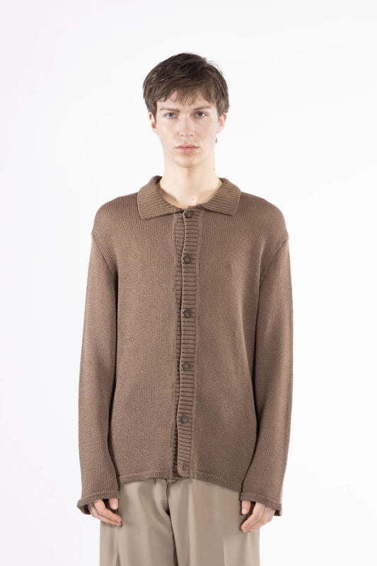 Camicia cardigan in maglia - Moro