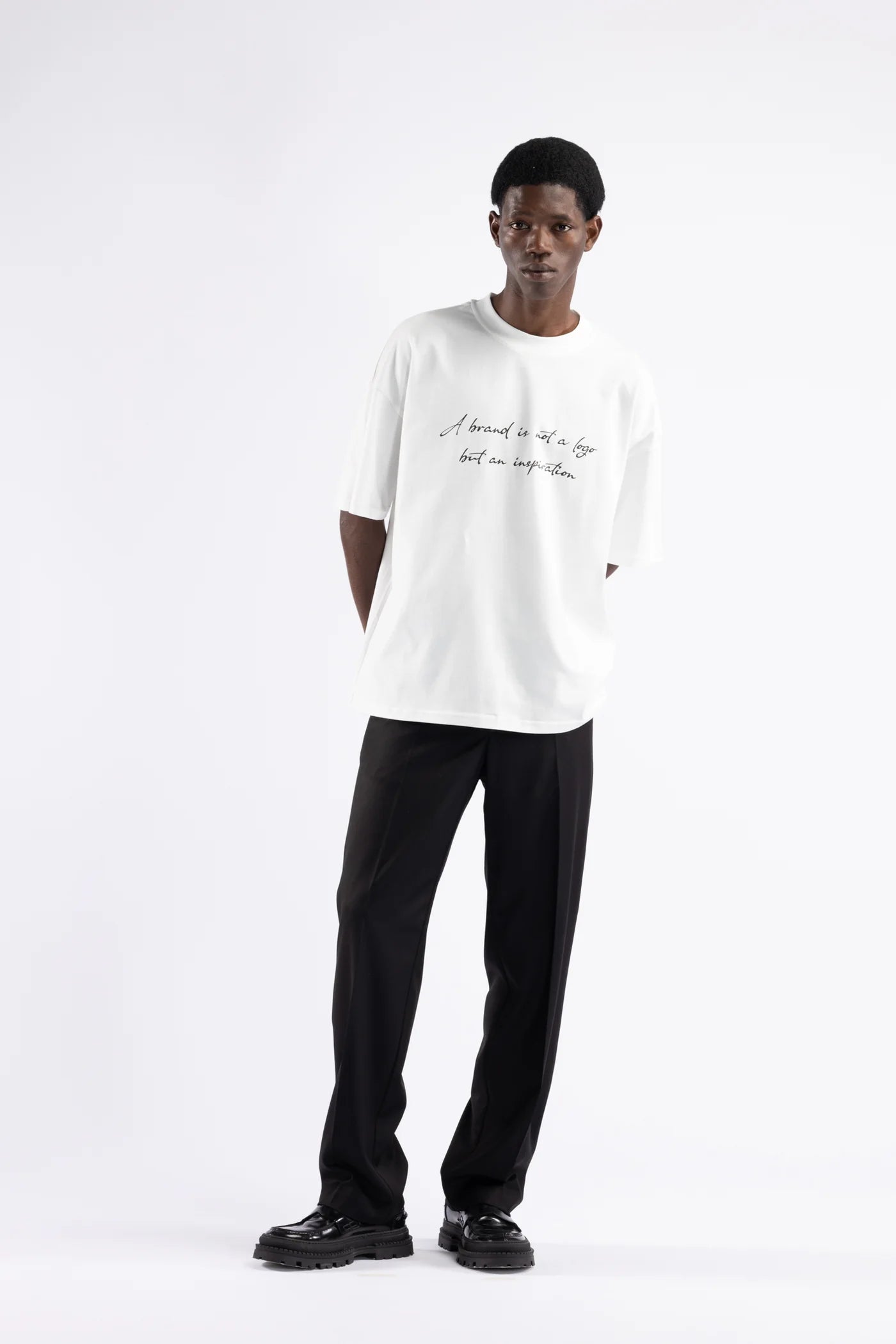T-shirt oversize con stampa - Panna