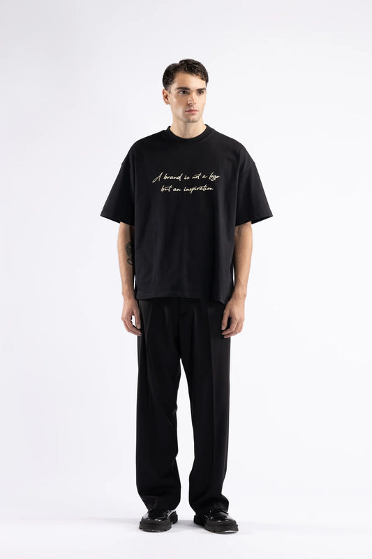 T-shirt oversize con stampa - Nero