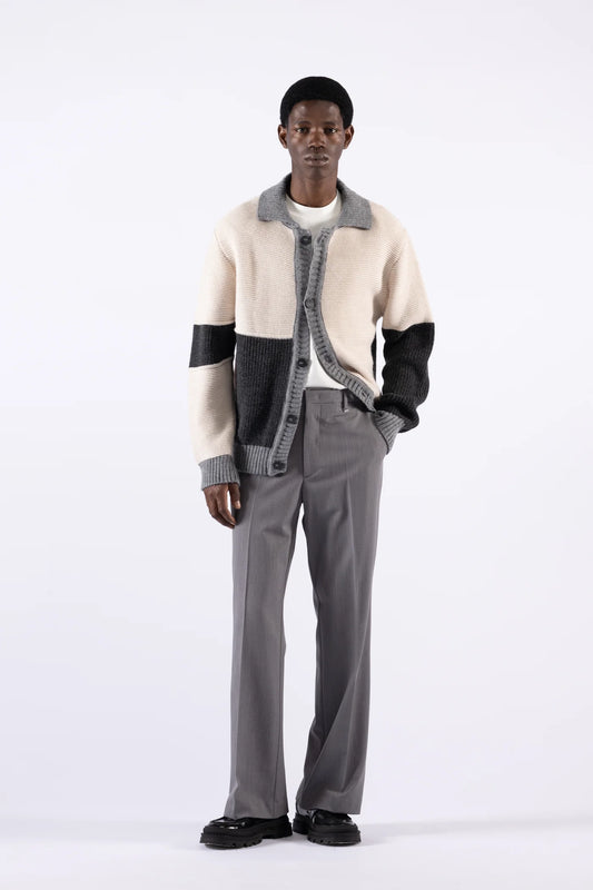 Pantalone flare in misto lana - Grigio