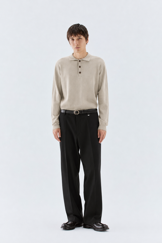 Polo in maglia rasata - Beige I’M BRIAN MA3816
