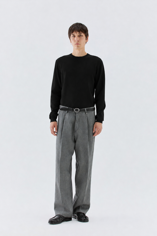 Girocollo in maglia rasata - Nero I’M BRIAN MA3814