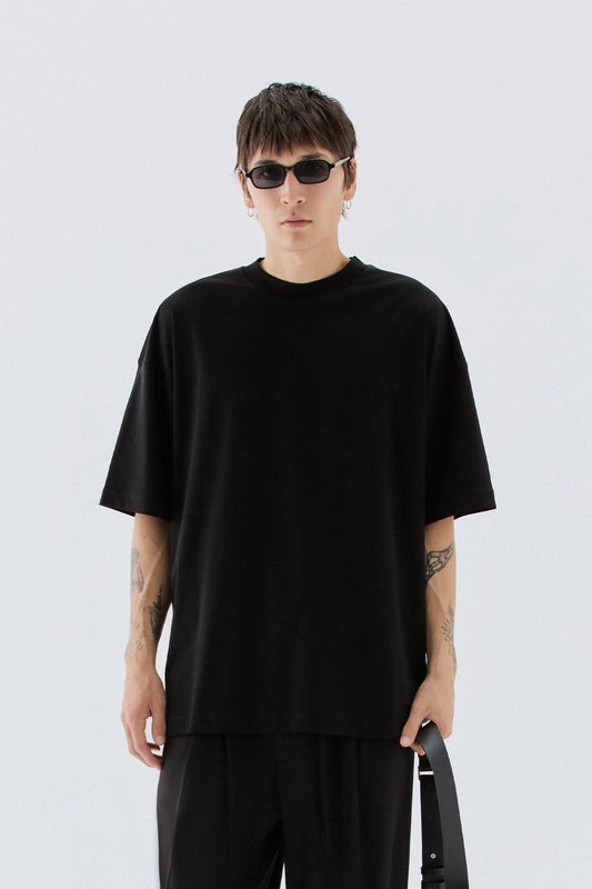 T-shirt cotone mercerizzato oversize - Nero I’M BRIAN TS3931