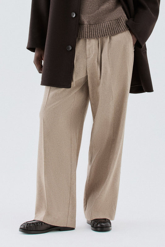 Pantaloni larghi con coulisse - Beige I’M BRIAN PA3897