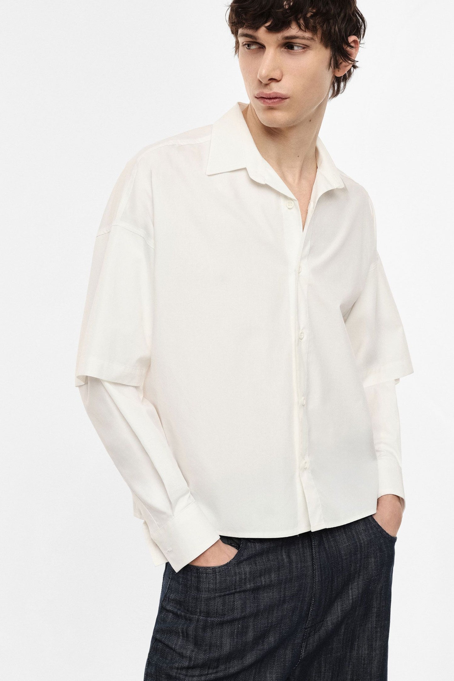Camicia ampia con doppio strato