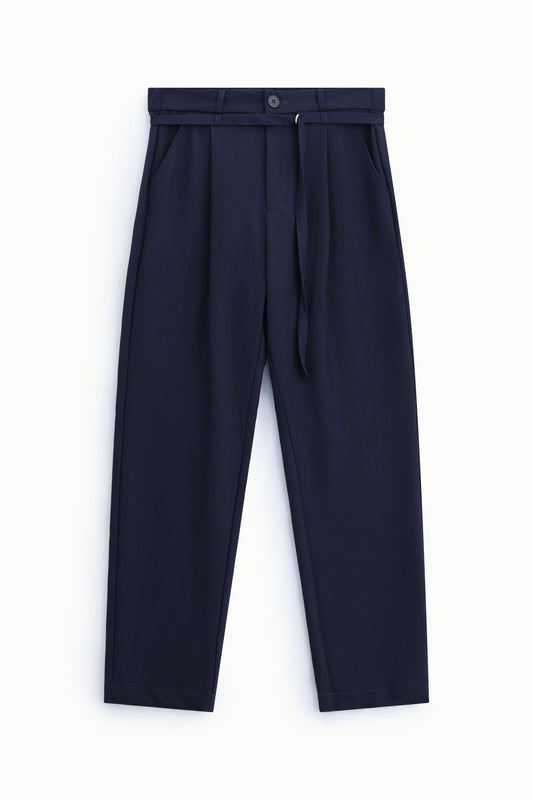 Pantaloni regular-fit con pince e cintura sottile Blu Imperial P89793D519