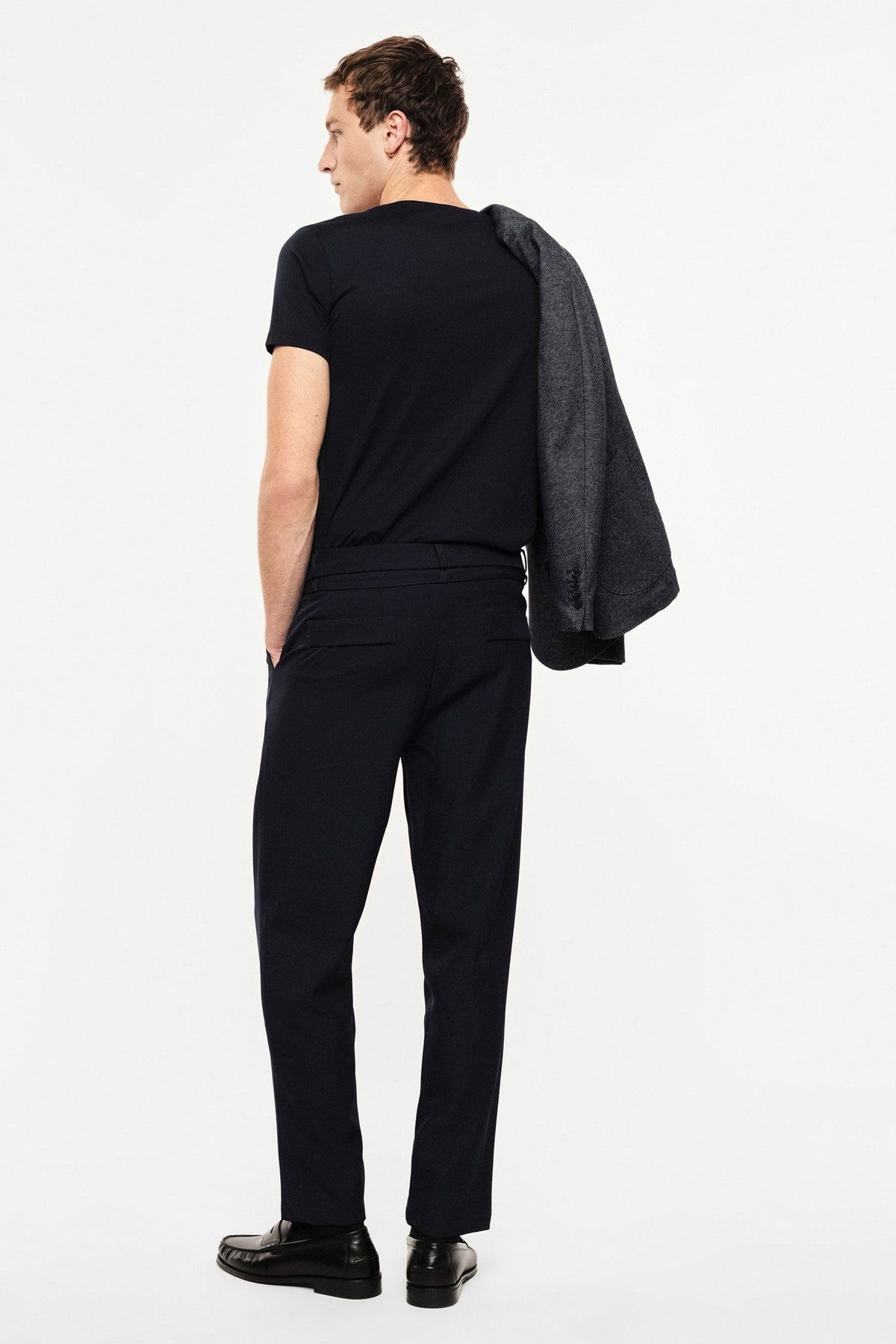 Pantaloni regular-fit con pince e cintura sottile Blu Imperial P89793D519