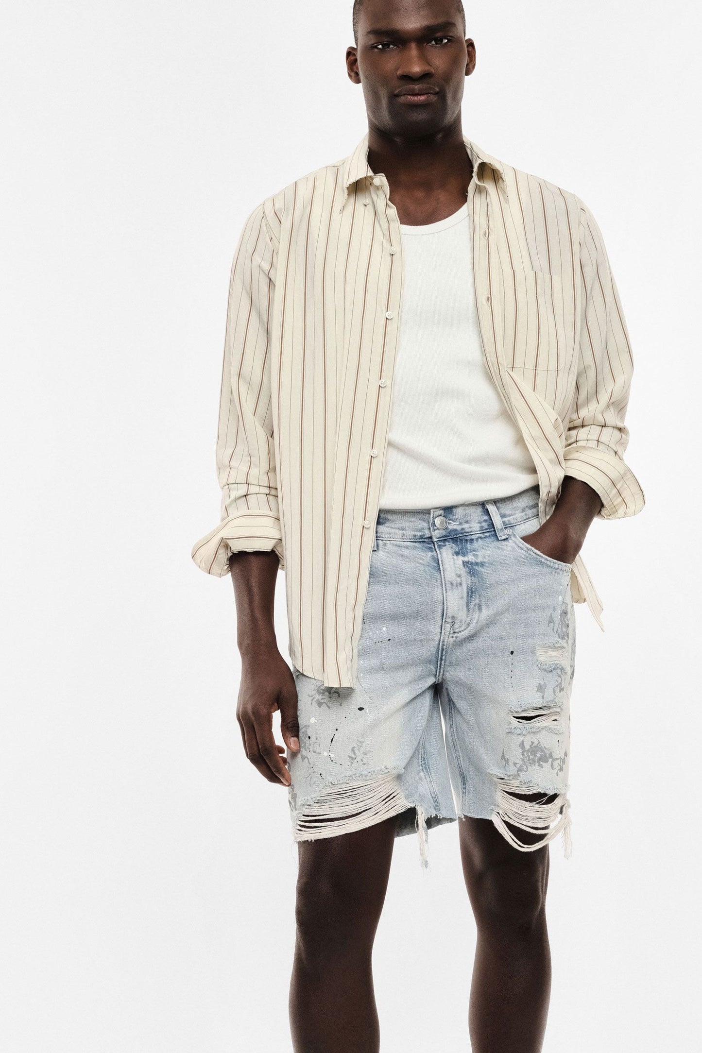 Bermuda in denim con dettagli
