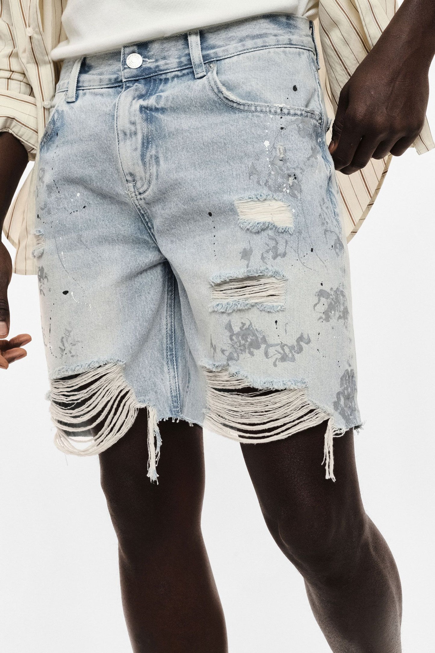 Bermuda in denim con dettagli
