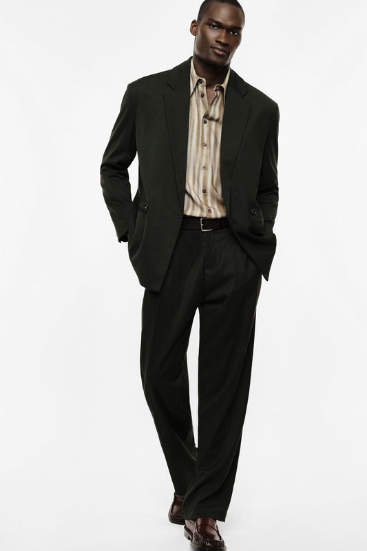 Pantaloni regular-fit con pinces e tasche posteriori Verde Bosco Imperial PD3MMBV