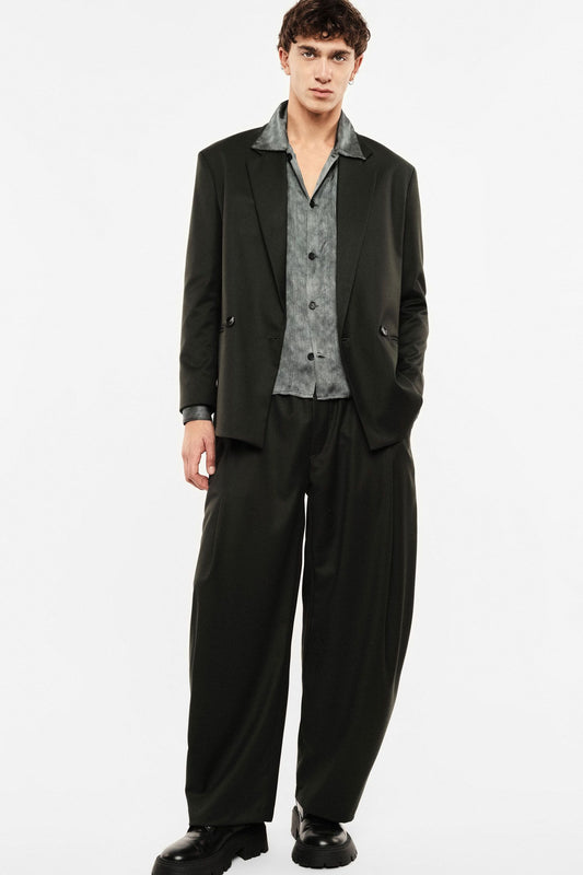 Pantaloni baggy-fit con pinces e vita elasticizzata Verde Bosco Imperial PE6YMBV
