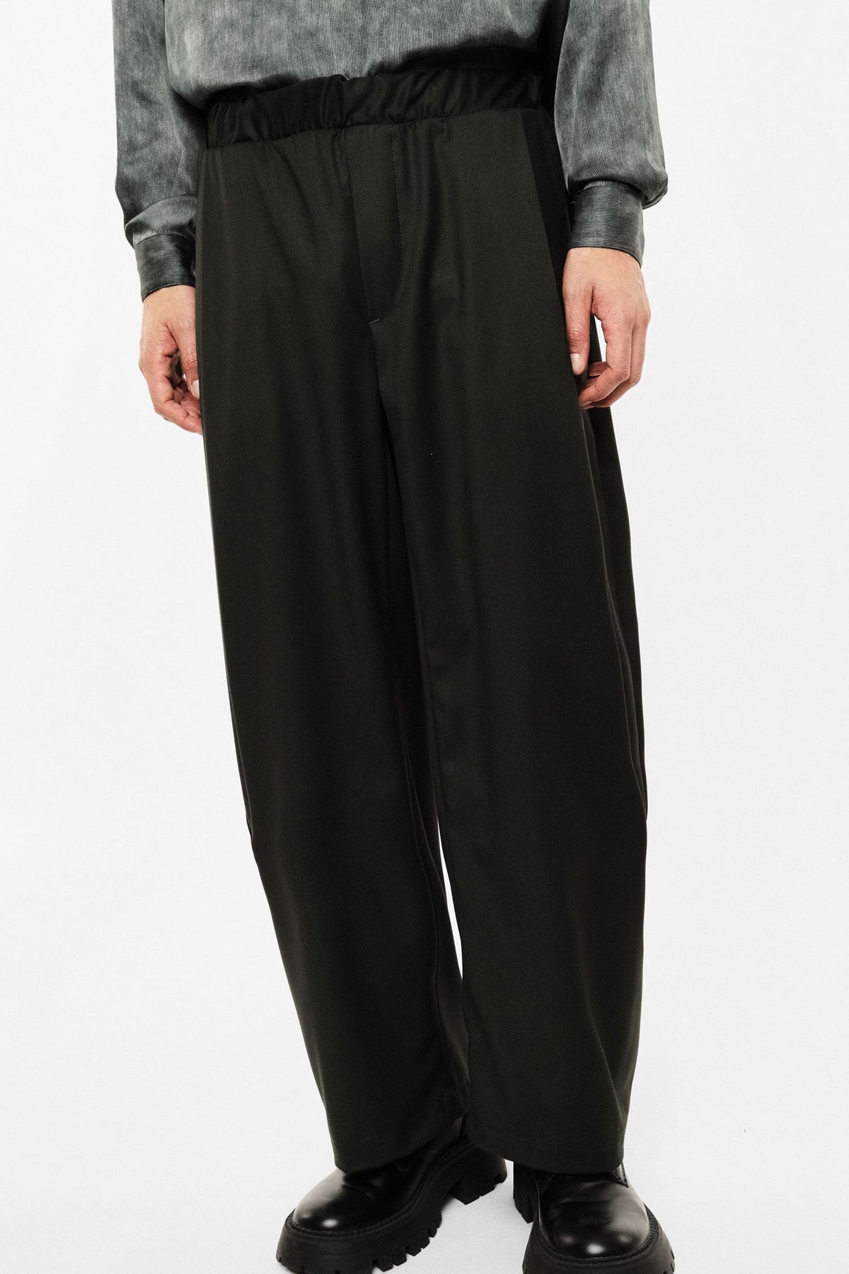 Pantaloni baggy-fit con pinces e vita elasticizzata Verde Bosco Imperial PE6YMBV
