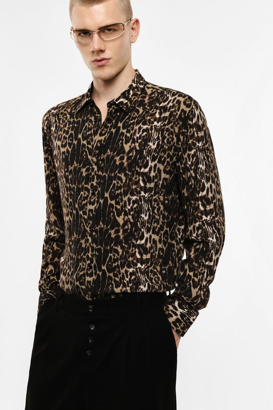 Camicia fantasia animalier con colletto classico Moro Imperial C872634465