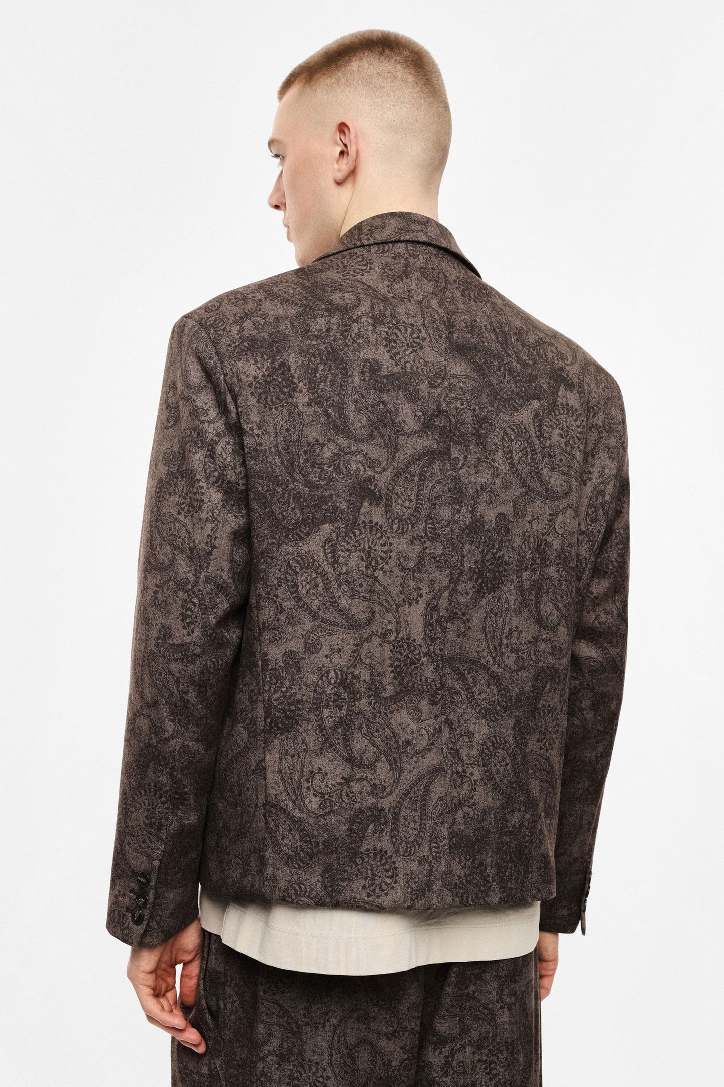 Blazer doppiopetto con stampa paisley