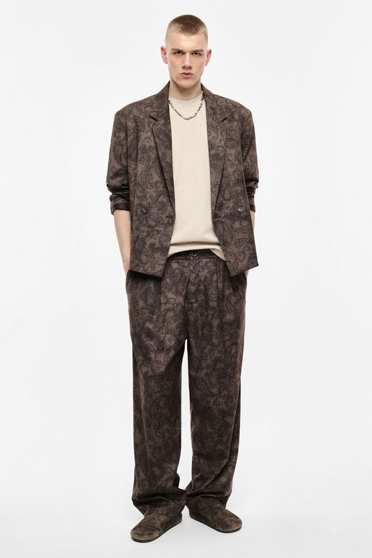 Trousers ampi con stampa paisley