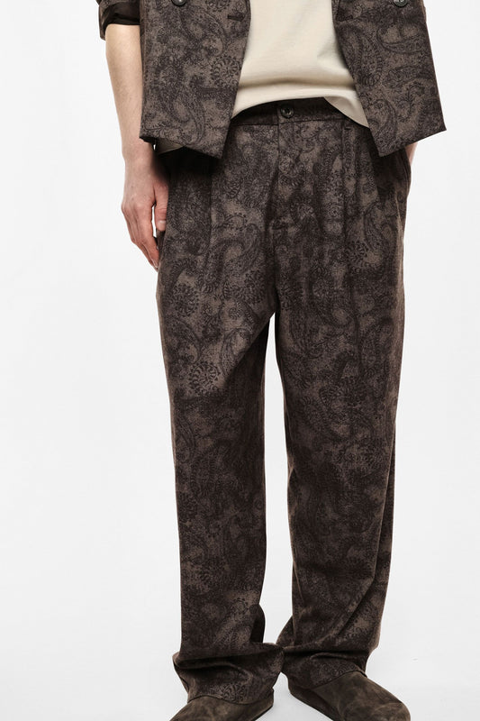 Trousers ampi con stampa paisley