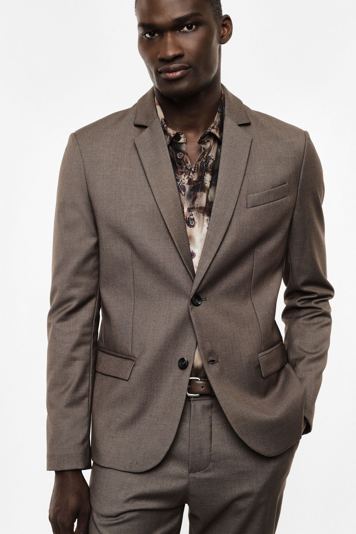 Blazer monopetto regular-fit con tasche a patta Taupe Imperial JZ1EMBV