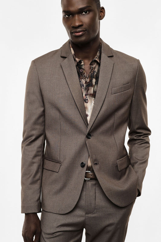 Blazer monopetto regular-fit con tasche a patta Taupe Imperial JZ1EMBV