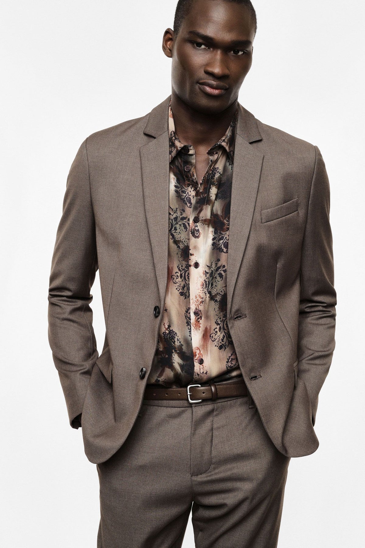 Blazer monopetto regular-fit con tasche a patta Taupe Imperial JZ1EMBV