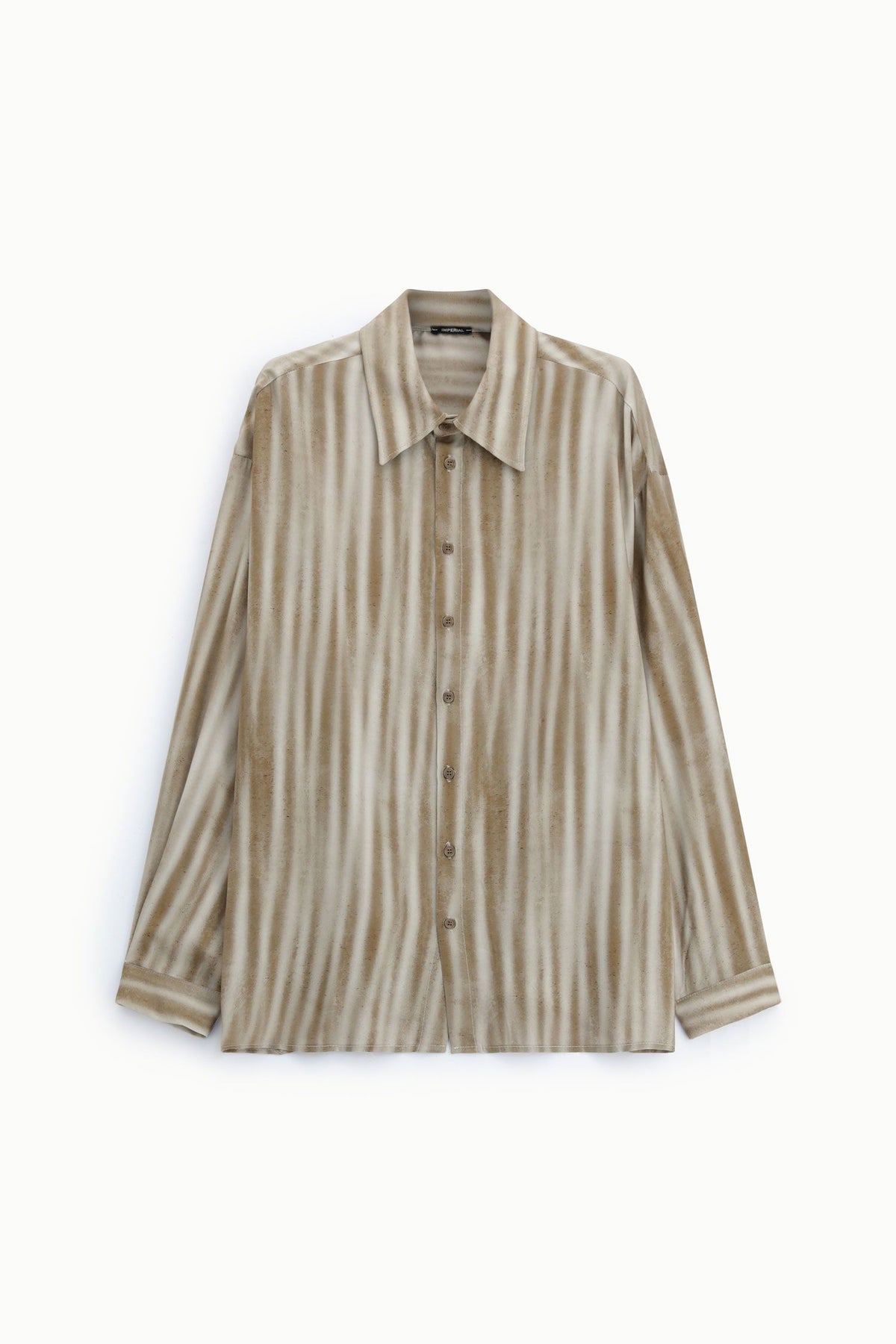 Camicia a righe texture fit morbido Beige/Fango Imperial C1Q3MAJ