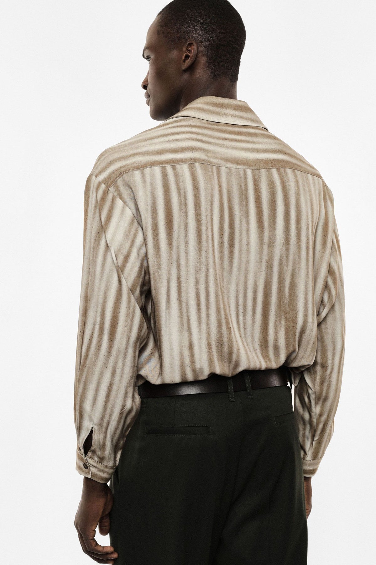 Camicia a righe texture fit morbido Beige/Fango Imperial C1Q3MAJ