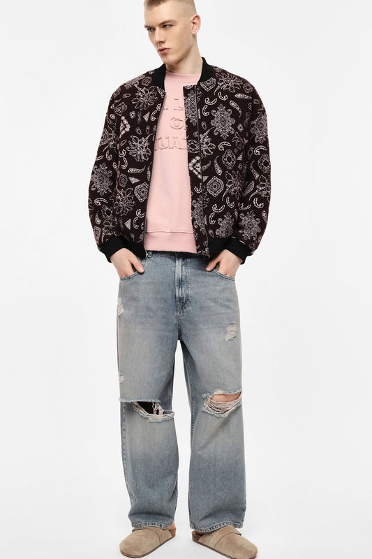 Bomber con stampa paisley