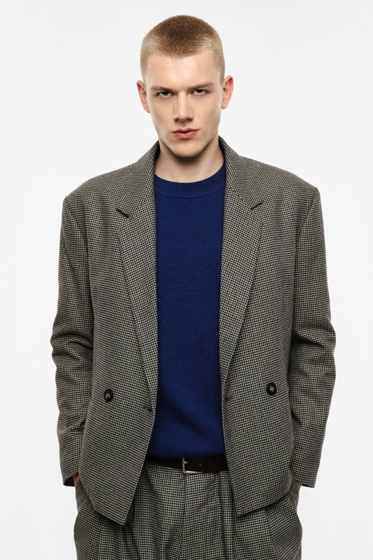 Blazer doppiopetto fantasia micro pied-de-poule Fango/Viola Imperial JZEJMAL