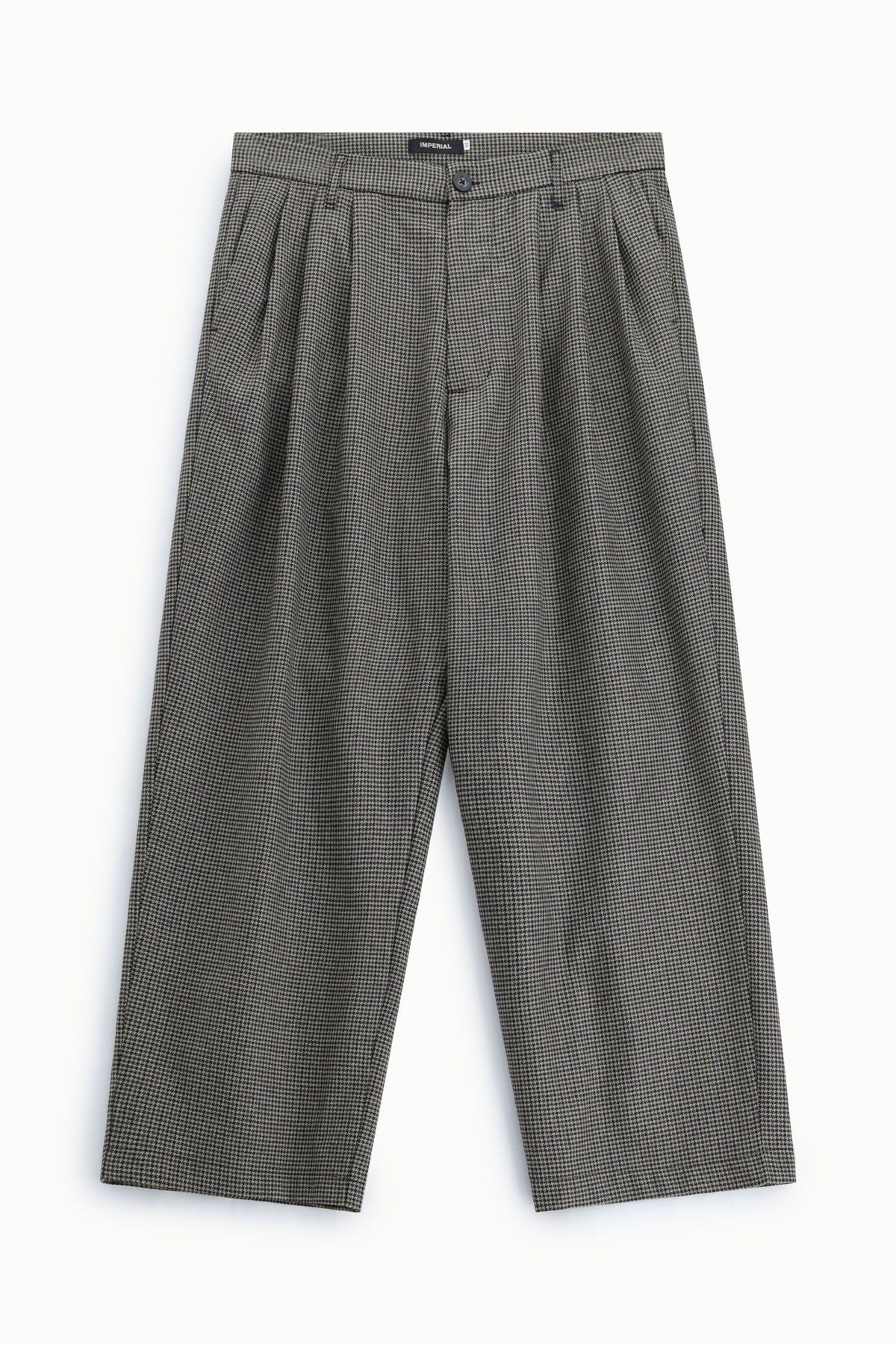 Pantaloni a vita alta ampi fantasia microquadri Fango/Viola Imperial PE5NMAL