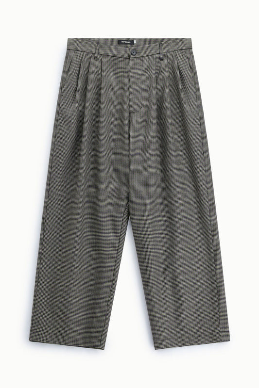 Pantaloni a vita alta ampi fantasia microquadri Fango/Viola Imperial PE5NMAL