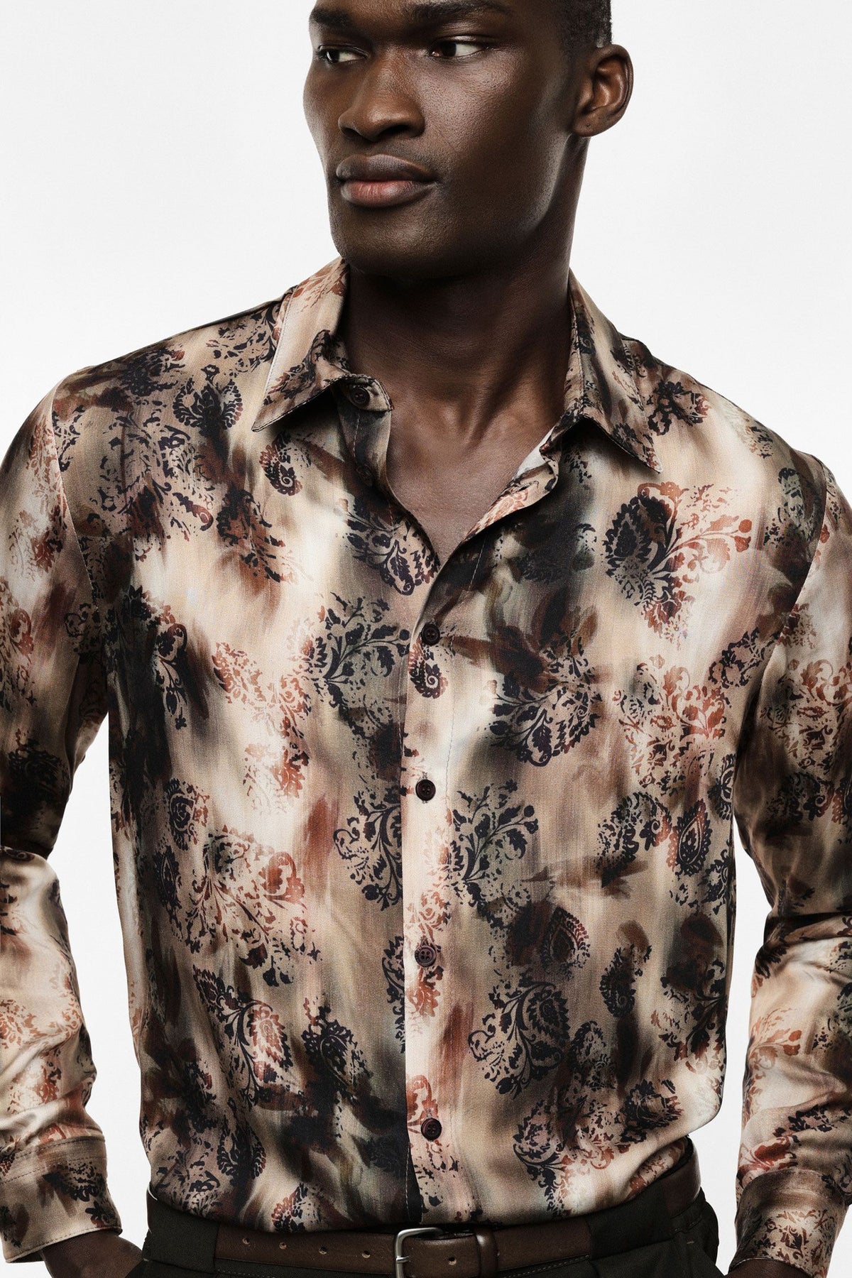 Camicia fantasia stampa floreale fit regolare Marrone/Beige Imperial CYT9MDC