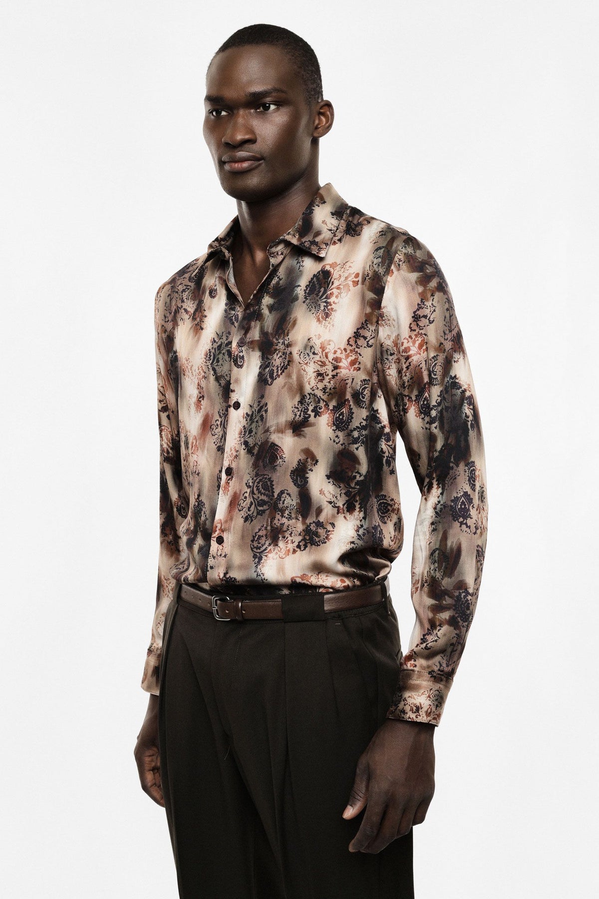 Camicia fantasia stampa floreale fit regolare Marrone/Beige Imperial CYT9MDC