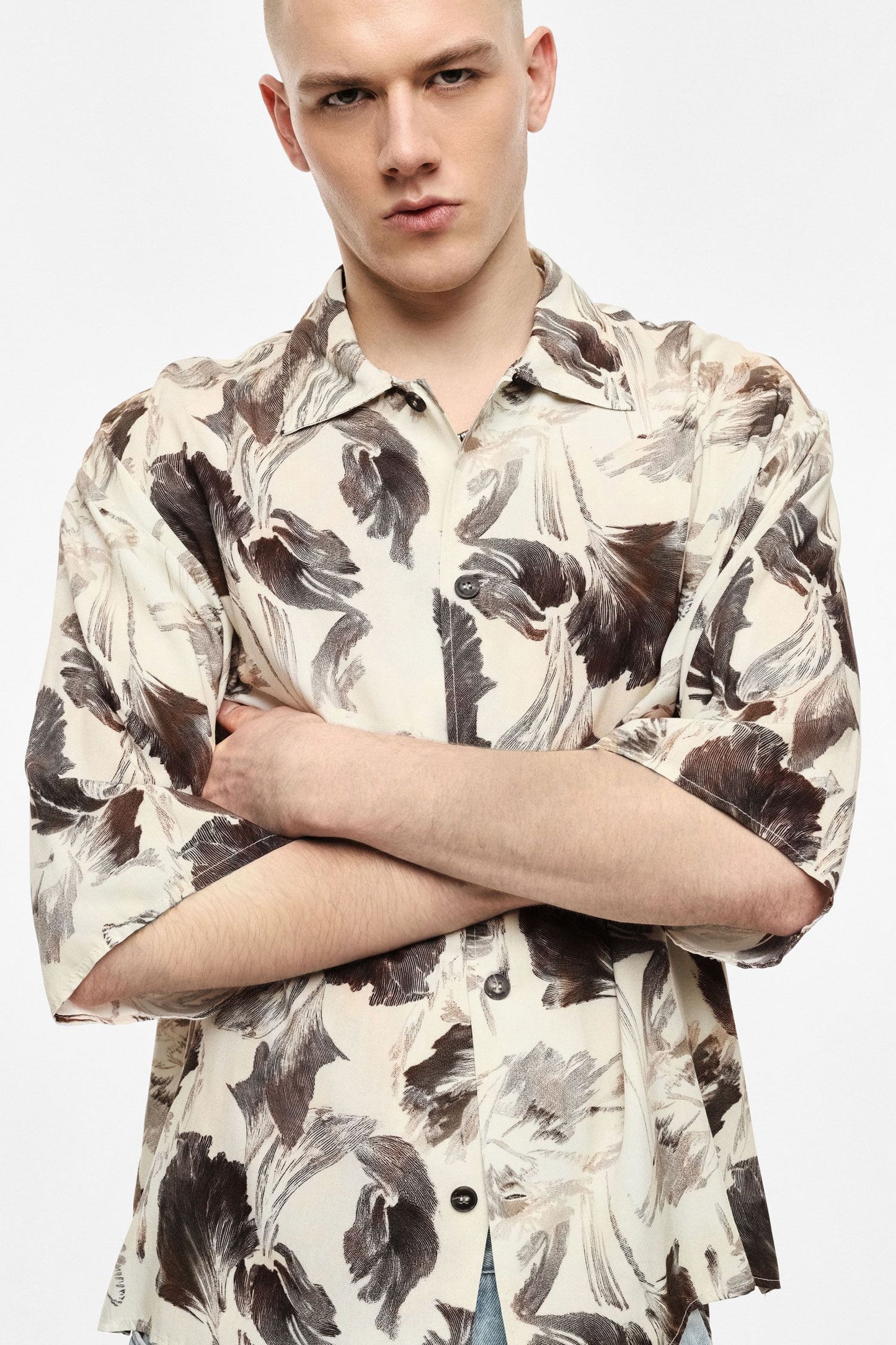 Camicia ampia fantasia botanica