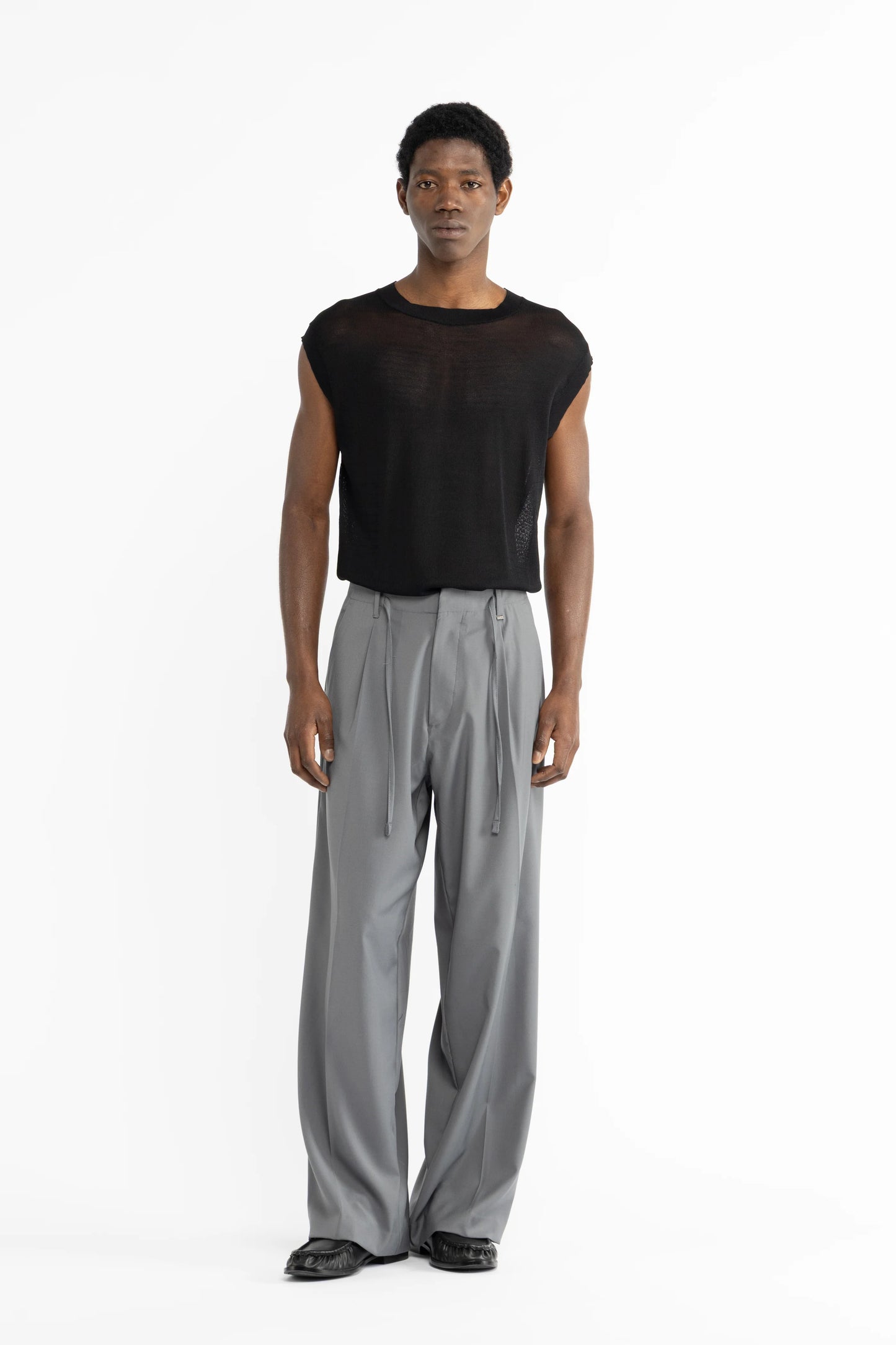 Pantalone con coulisse fondo molto ampio - Grigio