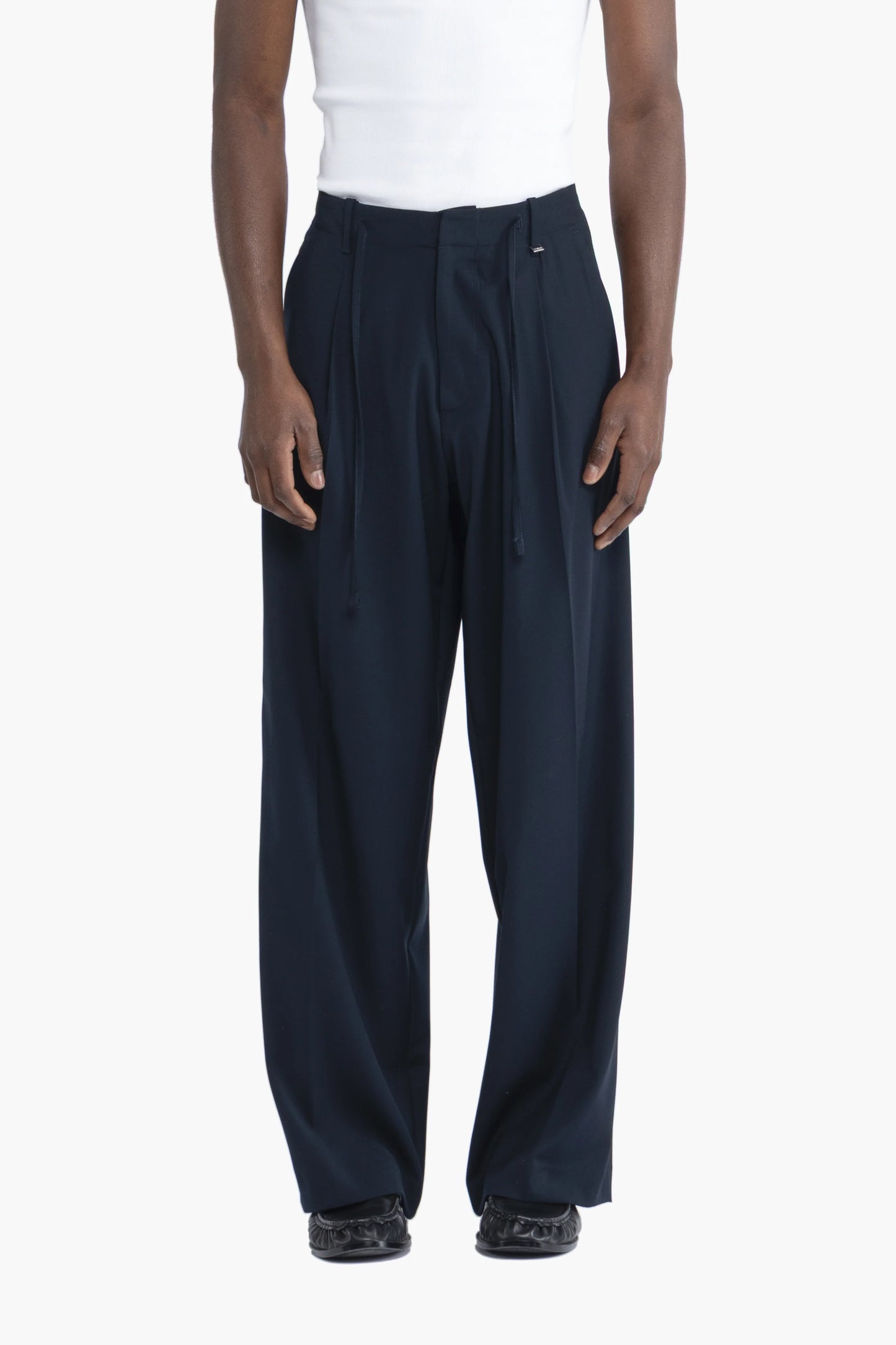 Pantalone con coulisse fondo molto ampio - Blu