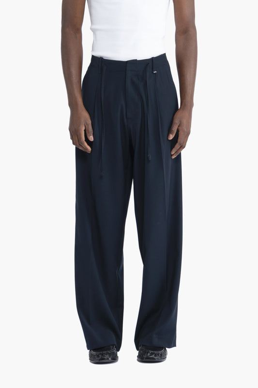 Pantalone con coulisse fondo molto ampio - Blu