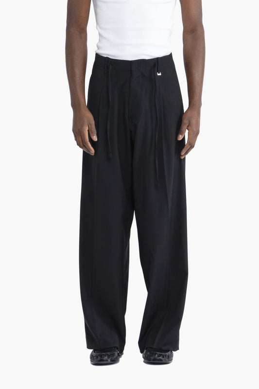 Pantalone con coulisse fondo molto ampio - Nero