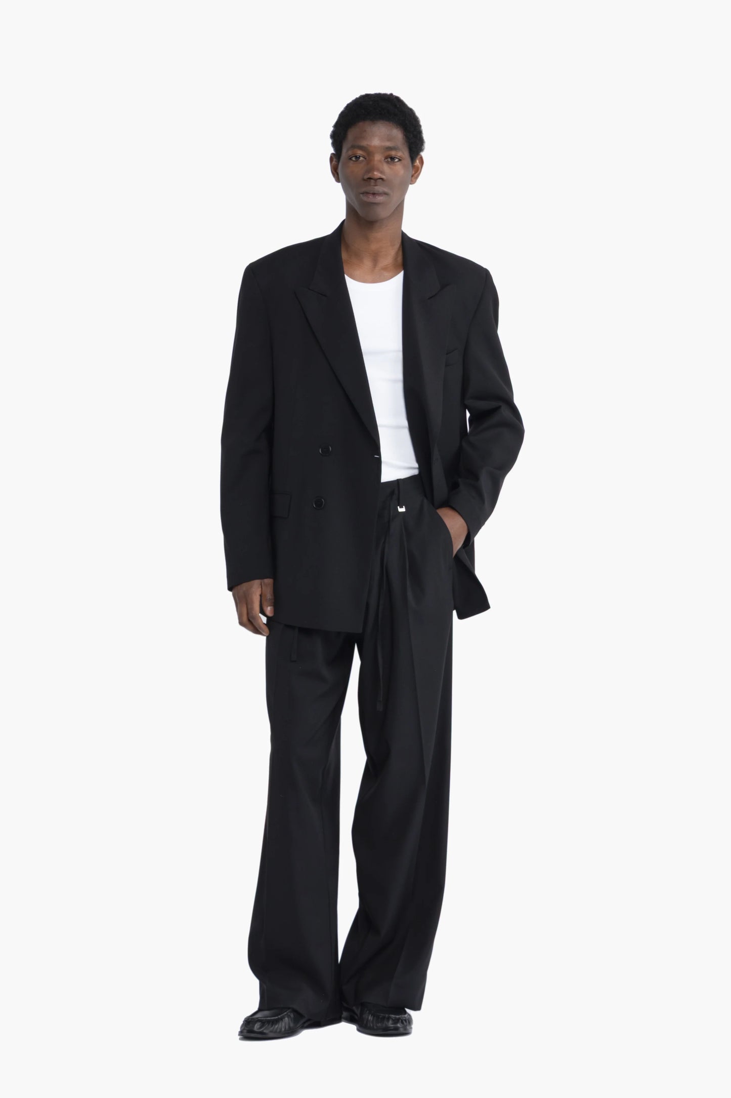 Pantalone con coulisse fondo molto ampio - Nero
