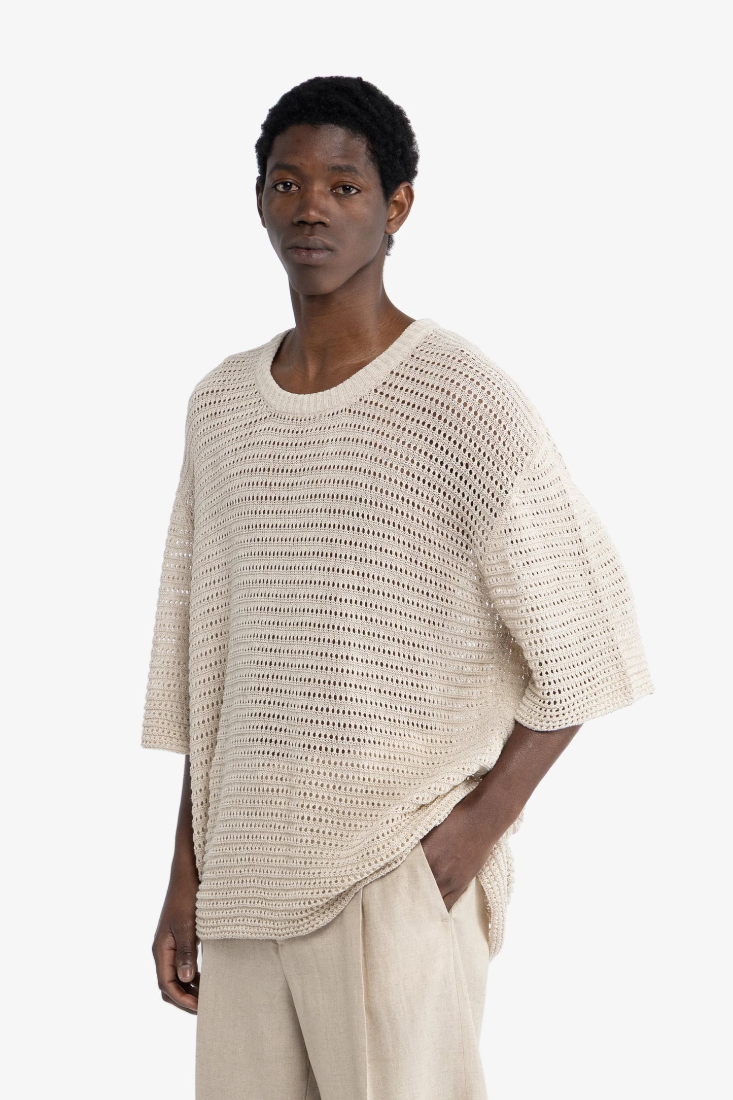 Maglia crochet oversize - Lino