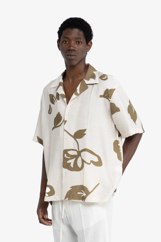Camicia collo aperto con stampa