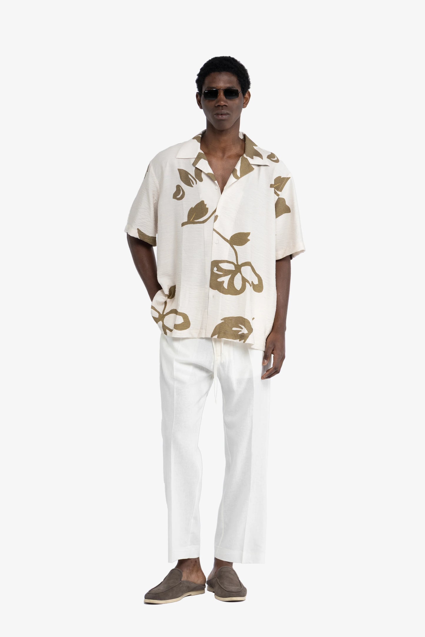 Camicia collo aperto con stampa