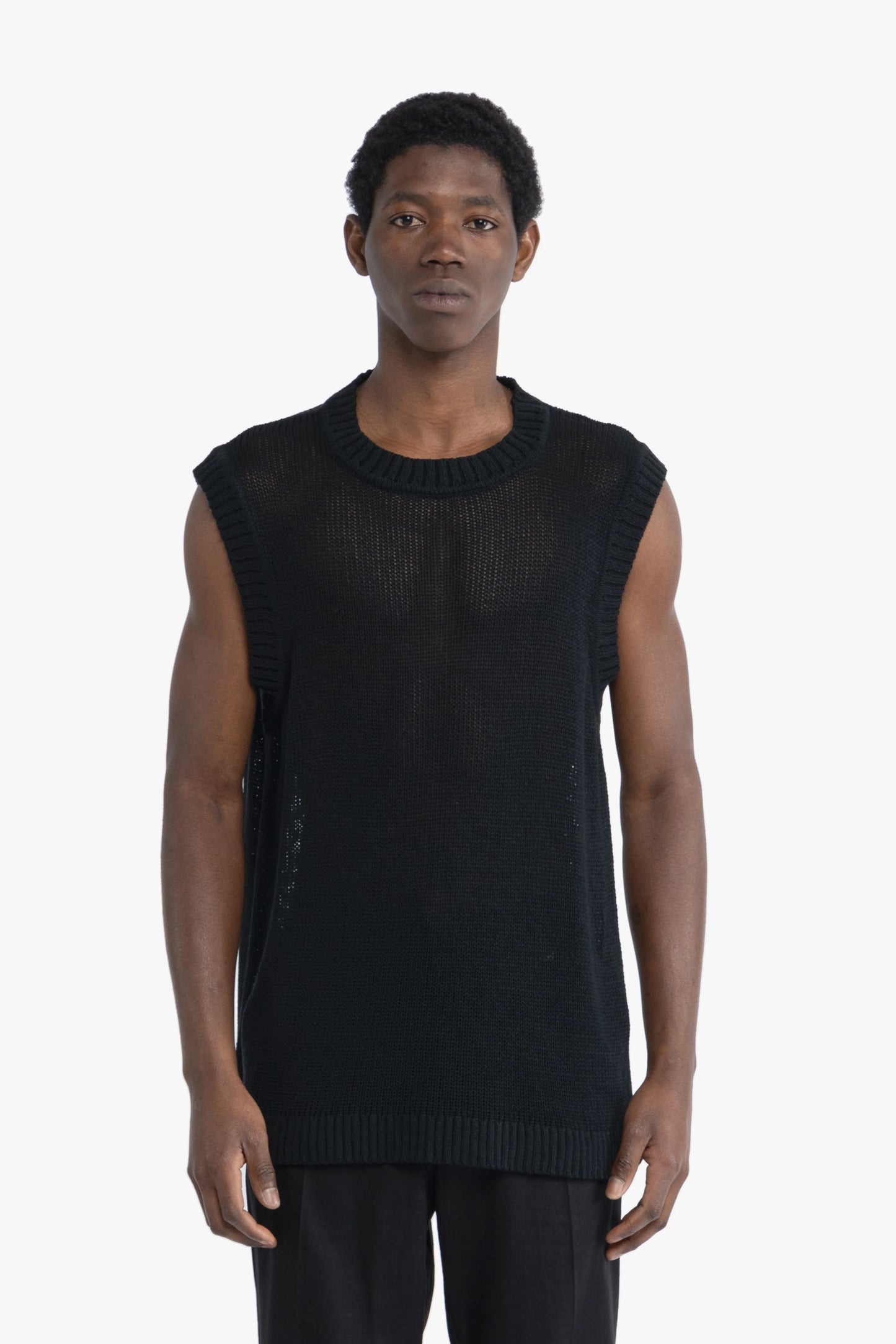 Smanicato in maglia - Nero