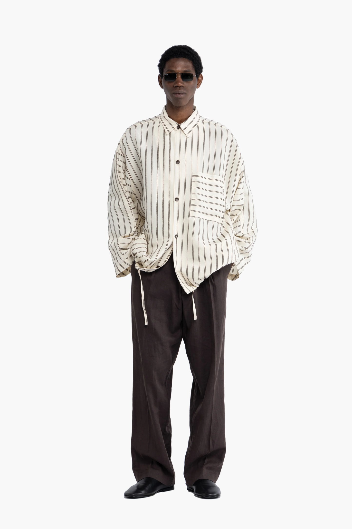 Camicia a righe in cotone oversize